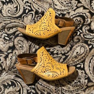 Yellow Ankle Strap Heels